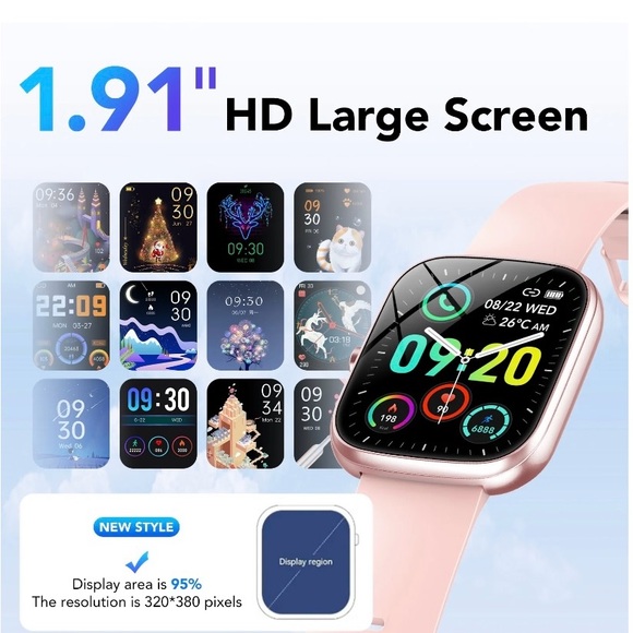 Smartwatch with Pink Band-Android or IOS Compatible NIB - Picture 5 of 5